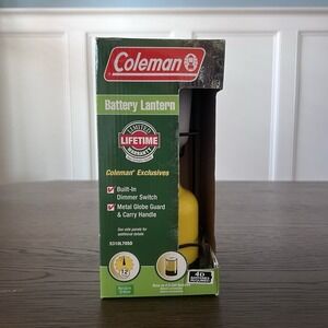 Coleman‎ Personal Size Battery Power Camp Lantern yellow 16 Hours Switch NEW